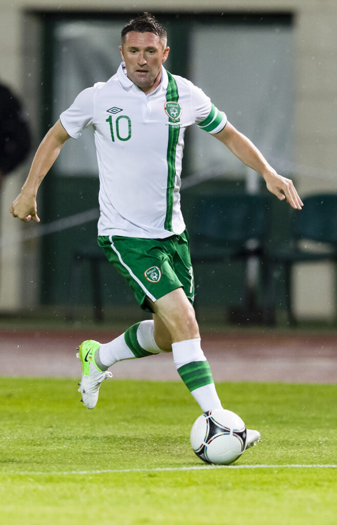 Ireland at Hungary. Robbie Keane